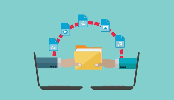 File sharing and transfer vector concept